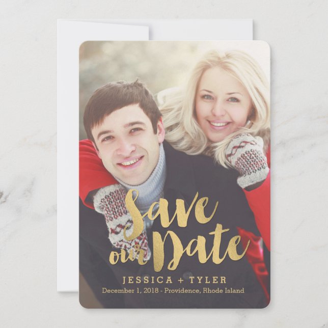 Versprechen Save the Date Fotokarte (Vorderseite)