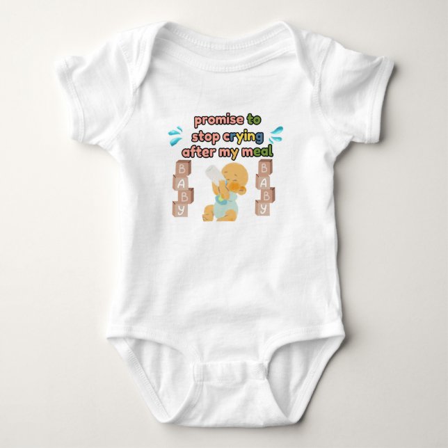 Versprechen Sie, den weißen Baby-Bodysuit nicht me Baby Strampler (Vorderseite)
