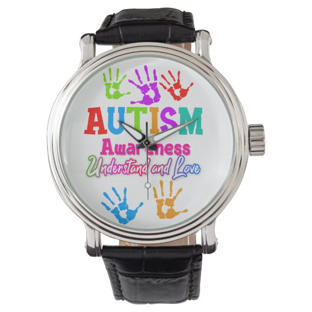 Verständnis und Liebe von Autismus Armbanduhr (Vorderseite)