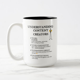 Verständnis von Inhaltserstellern Zweifarbige Tasse