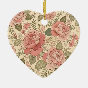 Verstaubte Florale Muse - Verstaubte Rose Salbei B Keramik Ornament