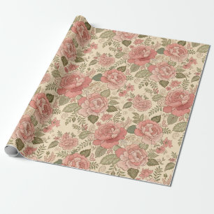 Verstaubte Florale Muse - Verstaubte Rosen-Salbei- Geschenkpapier