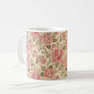 Verstaubte Florale Muse - Verstaubte Rosen-Salbei- Kaffeetasse
