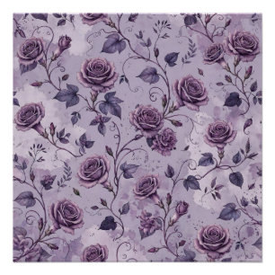Verstaubte Lavendel-Rosa-Stimmungshübe Blumen Poster