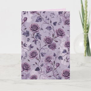 Verstaubte Lavendel-Rosa-Stimmungshübe Floral Karte