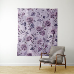 Verstaubte Lavendel-Rosa-Träumerische Farbtöne Flo Wandteppich