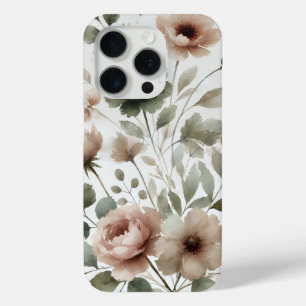 Verstaubte Olive und rosa Aquarell moderne Blumen Case-Mate iPhone Hülle
