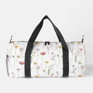 Verstaubte rosa Wasserfarbe Wildblume Duffle Bag