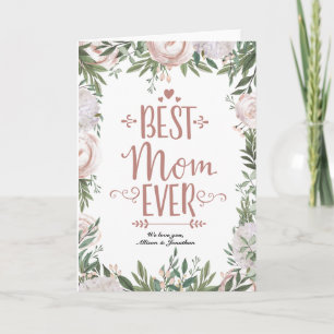 Verstaubter rosa Blumenkranz Beste Mutter überhaup Karte