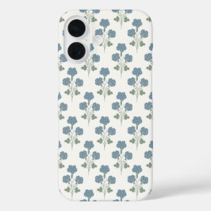 Verstaubtes Denim & Pfirsich-Küstenbotanik iPhone 16 Hülle