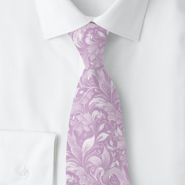 Verstaubtes Flieder Botanical Batik Krawatte (Von Creator hochgeladen)