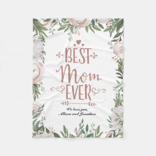 Verstaubtes Rosa Florales Beste Mutter Aller Mutte Fleecedecke