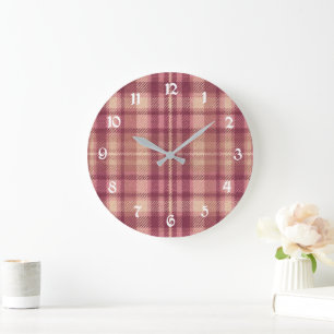 Verstaubtes Rosen-Warm-Gemäßigte-Pink-Rosa-Farbtön Große Wanduhr
