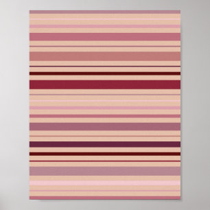 Verstaubtes Rosenrot und rosige Streifen Poster