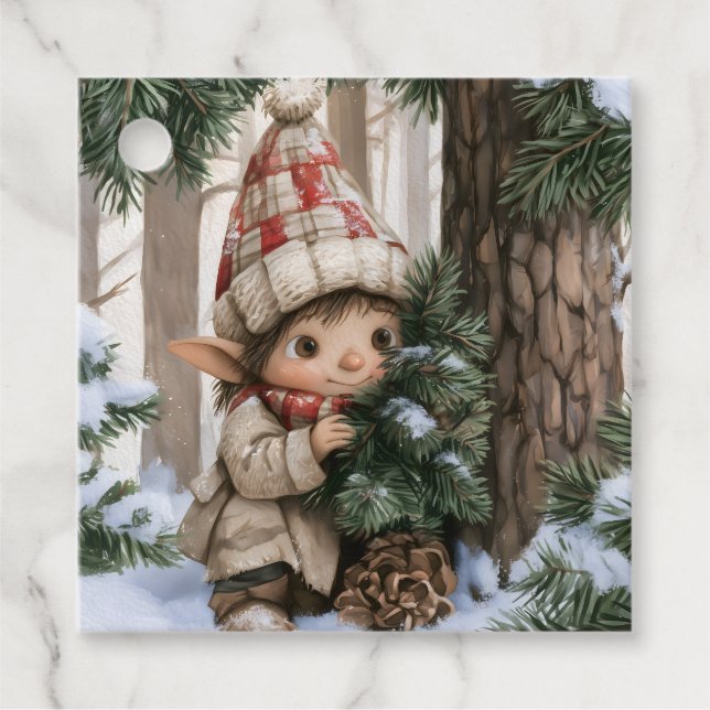 Versteck-Elf Geschenkanhänger (Vorderseite)
