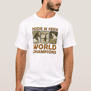 Versteck N Such Weltmeister Lustiges T-Shirt Weiß
