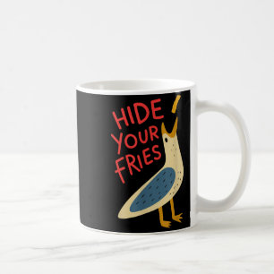 Verstecke Pommes Frites Lustiges Meme Möwe Männer Kaffeetasse