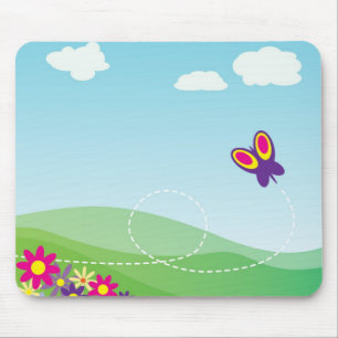 VERSTECKEN MIT SCHALTFLÄCHE UND BLUME MOUSEPAD