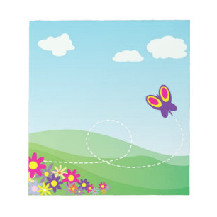 VERSTECKEN MIT SCHALTFLÄCHE UND BLUME NOTIZBLOCK
