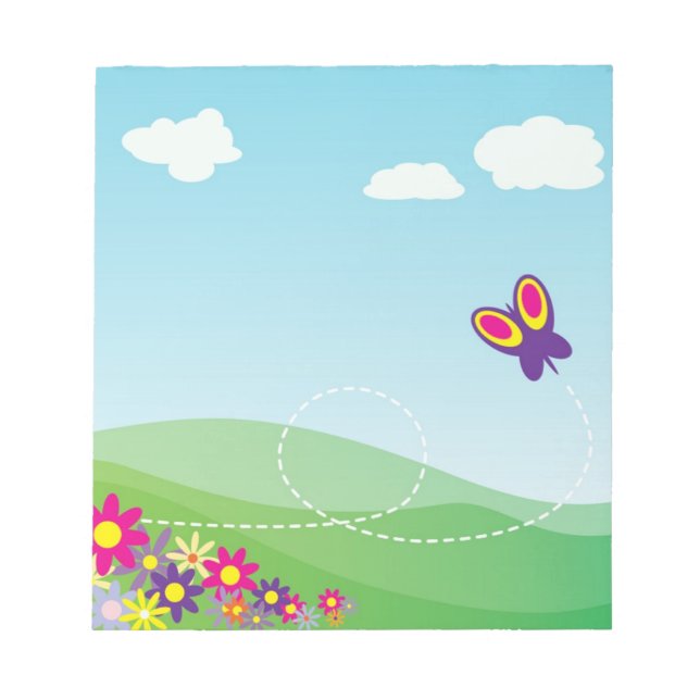 VERSTECKEN MIT SCHALTFLÄCHE UND BLUME NOTIZBLOCK (Vorderseite)
