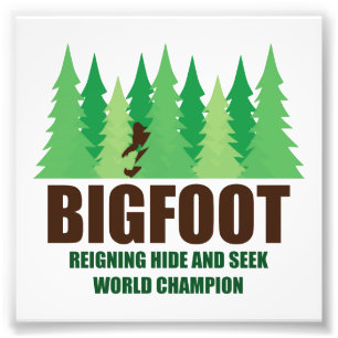 Verstecken-Weltmeister Bigfoots Sasquatch Fotodruck
