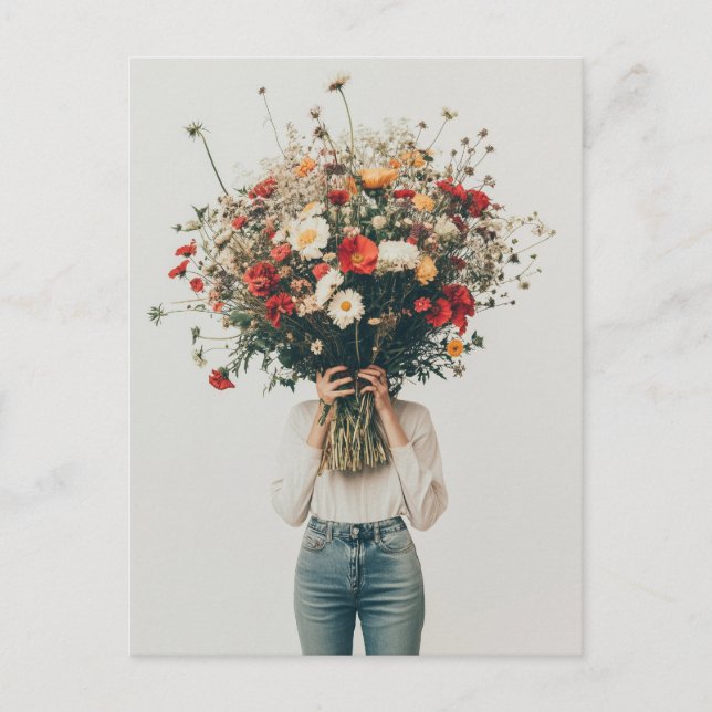 Versteckt hinter den Blüten Postkarte (Vorderseite)
