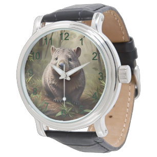 "Versteckt in Bush: Eine Aussie Wombat im Wilden" Armbanduhr