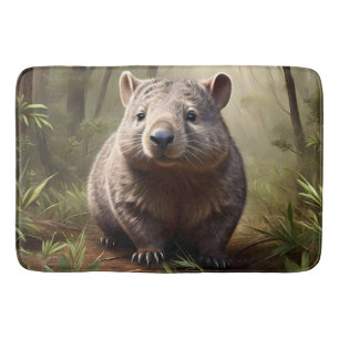 "Versteckt in Bush: Eine Aussie Wombat im Wilden" Badematte