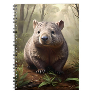 "Versteckt in Bush: Eine Aussie Wombat im Wilden" Notizblock
