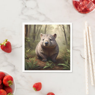 "Versteckt in Bush: Eine Aussie Wombat im Wilden" Serviette