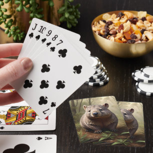 "Versteckt in Bush: Eine Aussie Wombat im Wilden" Spielkarten