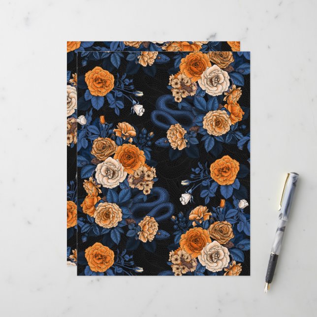 Versteckt in den Rose, orange und blau (Vorderseite/Rückseite Beispiel)