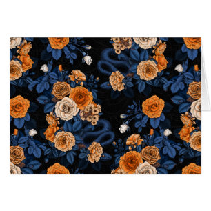 Versteckt in den Rose, orange und blau