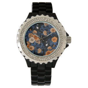 Versteckt in den Rose, orange und blau Armbanduhr