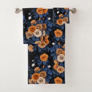 Versteckt in den Rose, orange und blau Badhandtuch Set