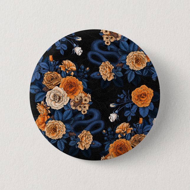 Versteckt in den Rose, orange und blau Button (Vorderseite)