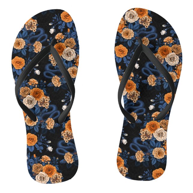 Versteckt in den Rose, orange und blau Flip Flops (Fußbett)
