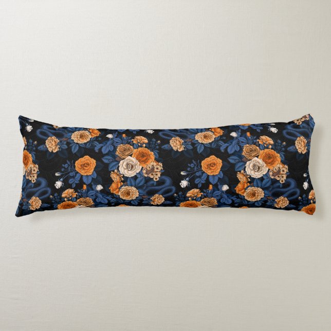 Versteckt in den Rose, orange und blau Seitenschläferkissen (Vorderseite)
