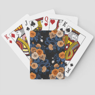Versteckt in den Rose, orange und blau Spielkarten