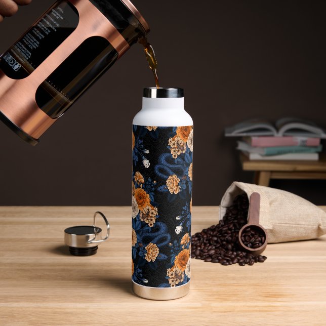Versteckt in den Rose, orange und blau Trinkflasche (Kaffee)