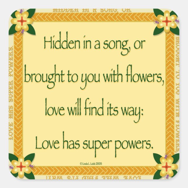 Versteckt in einem Liedsticker Quadratischer Aufkleber (Vorderseite)