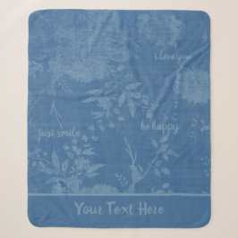 Versteckte Botschaften Hübsch Blue Floral Sherpadecke
