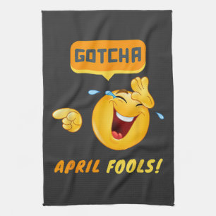 VERSTECKTE FALLEN - April Scherztag Lustig Geschirrtuch
