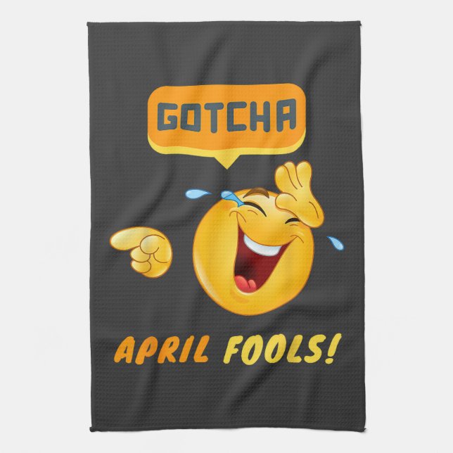 VERSTECKTE FALLEN - April Scherztag Lustig Geschirrtuch (Vertikal)
