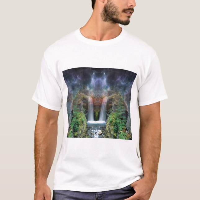 Versteckte Gesichter in fantastischen Wasserfällen T-Shirt (Vorderseite)