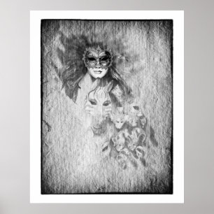 Versteckte Gesichter und jenseits der Maske /Vened Poster