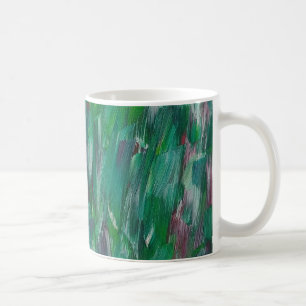 Versteckte Grüne Rote Weiße Bunte Abstrakte Kunst Kaffeetasse
