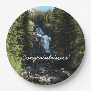Versteckte Wasserfälle im Grand Teton Nationalpark Pappteller