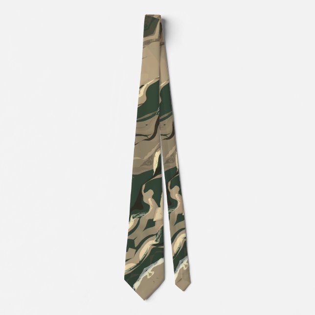 Versteckte zarte Camouflage Leaf-Formen Krawatte (Vorderseite)