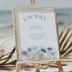 Versteckter Schnuller Baby Shower Spiel Floral Poster